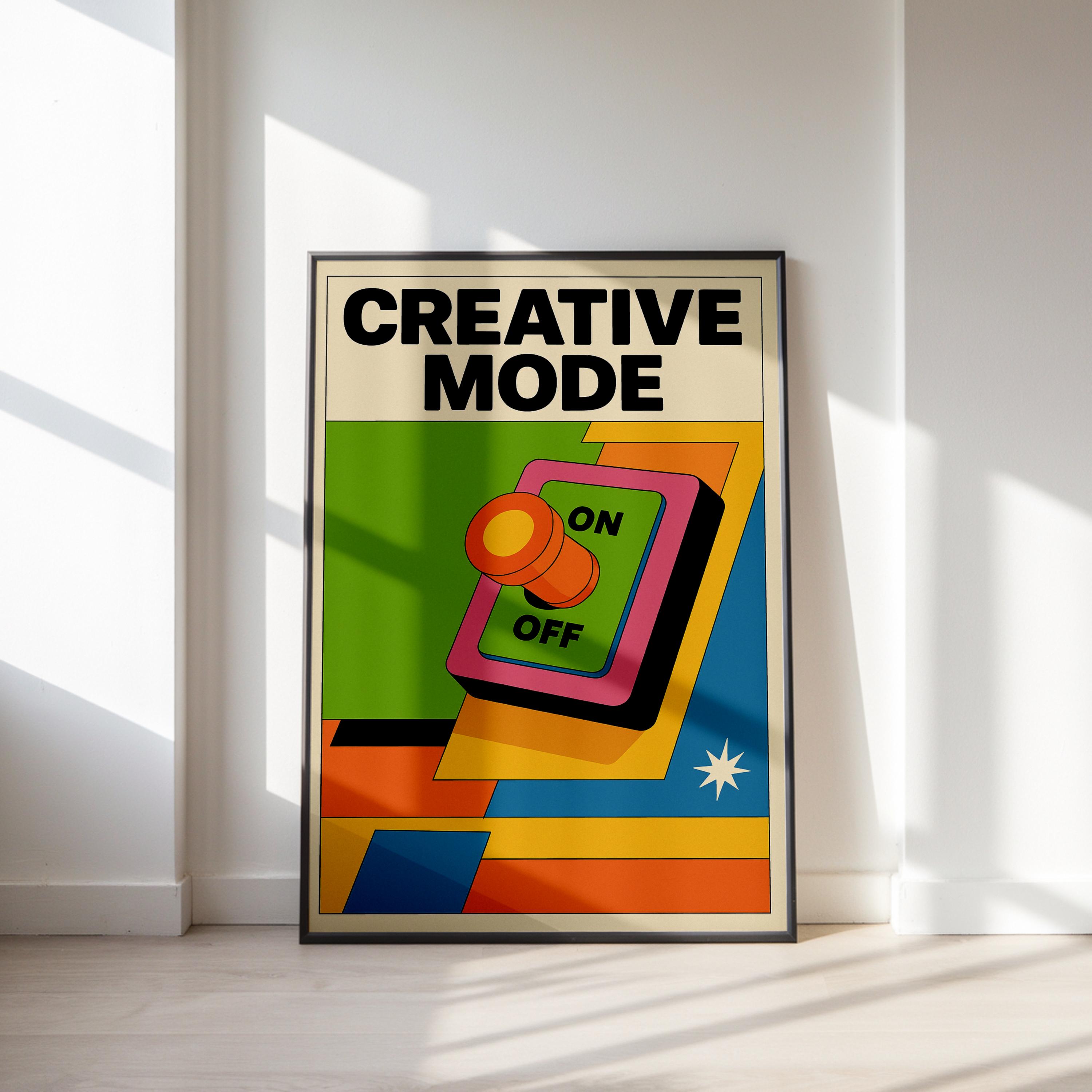 Creative Mode Wall Print, Creativity Print, Trendy Wall Art, Retro Wall Art, Colorful Poster, Office Wall Decor,  Trendy Room Decor, y2k art