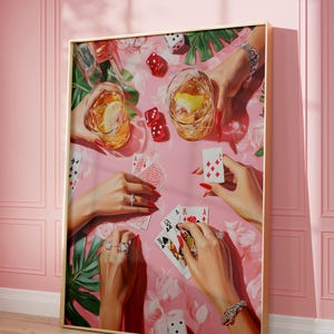 Cheers Art Print, viering muurkunst voor cocktailparty, cheers illustratie muur decor, kleurrijke drankje poster, happy hour digitale kunst