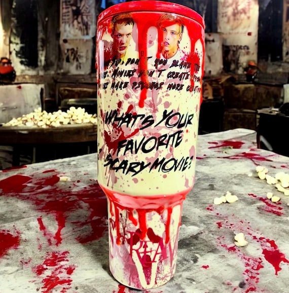 Slasher Horror Tumbler – 40 oz Blood Drip Creepy Cup