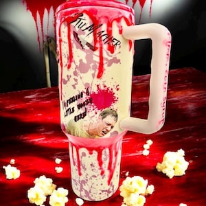 Slasher Horror Tumbler – 40 oz Blood Drip Creepy Cup image 7