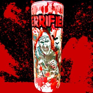 30 oz Clown Horror Blood Drip Tumbler | Spooky Horror-Themed Cup | Creepy Clown Gift for Horror Fans