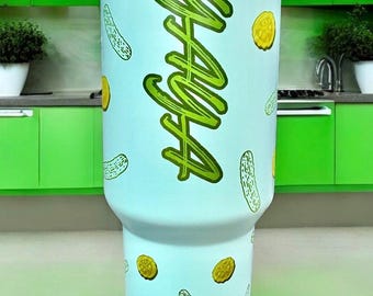 40 oz Pickle Lover Personalized Tumbler with Straw & Lid