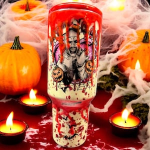 Horror Clown Tumbler – 40 oz Blood Drip Creepy Clown Cup