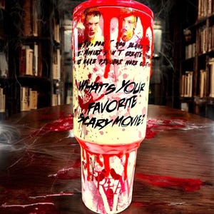 Slasher Horror Tumbler – 40 oz Blood Drip Creepy Cup image 3