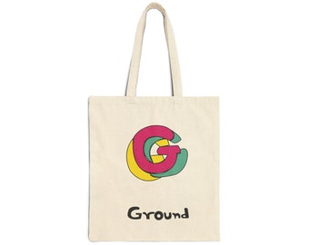 Ground Tote Bag Trendy cute preppy tote bag, aesthetic logo canvas tote bag, reusable cotton tote bag, gift for her or him