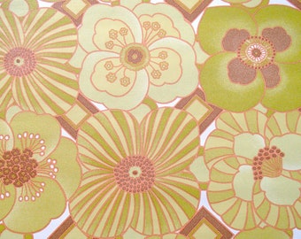 vintage behangpapier "groene bloemen"