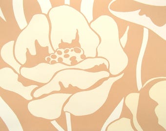 Papel pintado vintage floral en rollo completo