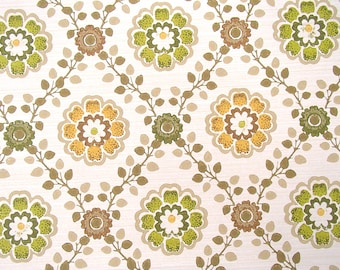 full roll 1960s floral handprinted wallpaper