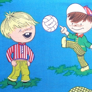 kids&#39; vintage curtain &quot;playground&quot; / vintage fabric