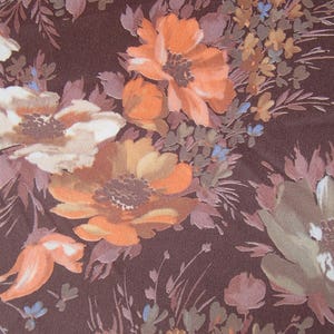 per meter: vintage fabric / Europe / original 60s / brown flowers / skirt making