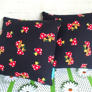fly agaric / pillow cover / 70s vintage fabric  / 16&quot;x16&quot; (40x40cm) / handmade in Amsterdam