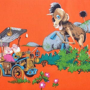Paulus de boskabouter vintage gordijnstof / kids vintage fabric