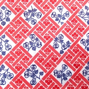 per meter: Vintage fabric with violets / original 60s / Europe / skirt making fabric