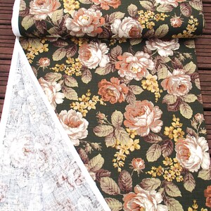 rozen op groen: vintage stof / meubelstof / gordijnstof afbeelding 7