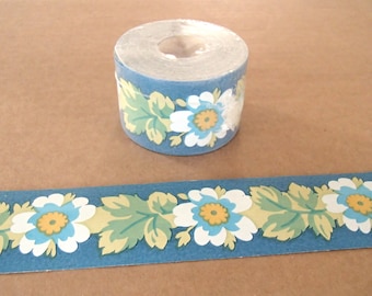 full roll blue vintage wallpaper border by Sanderson