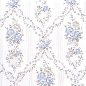 full roll lovely sweet floral vintage wallpaper