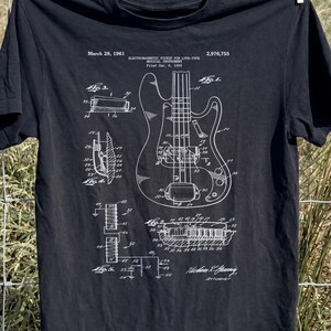 Camiseta con estampado de bajo vintage / Comfort Colors 1717 / Camiseta con estampado de pastilla Fender imagen 2