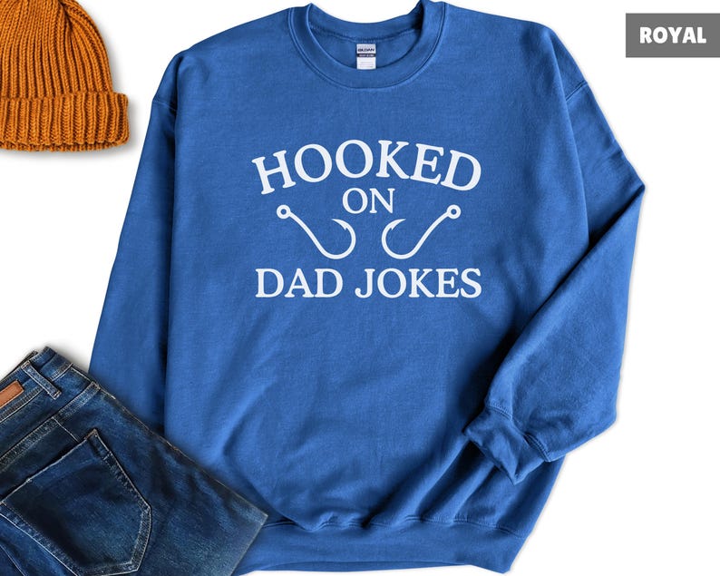 Hooked on Dad Jokes Funny Fishing Shirt, Dad Christmas Gift, Fishing