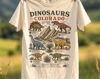 Vintage Dinosaurs of Colorado Comfort Colors Shirt, Dino Lover and Wildlife Tee