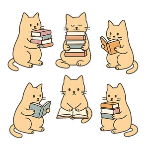 Reading Kitties T-Shirt: Book Lover Gift - Gildan Softstyle