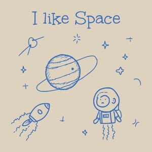 I Like Space Doodle Tee: Retro Sci-Fi Galaxy Wars Shirt