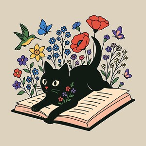 Cat on Book T-Shirt: Book Lover Gift, Librarian Tee