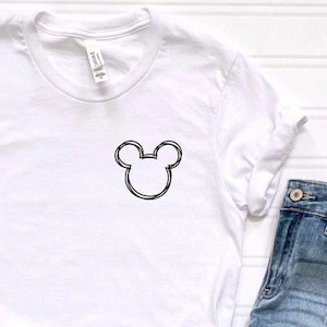 Mickey Sketch Pocket T-shirt, Minimalist Mickey Mouse Shirt, Disney Vacation Shirt, Disneyland Gift, Disney Couple Shirt, Mickey Tee