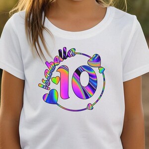 10th Birthday Shirt, Custom Birthday Girl Shirt, Kids Birthday Tee, Ten Year Old Birthday Shirt, Tenth Birthday Gift, Birthday Girl T-shirt
