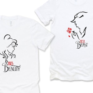 Beauty and Beast Couple Shirt, His Beauty and Her Beast Shirt, Cute Disney Matching T-shirt, Couples Honeymoon Tee, Wife and Husband Gift