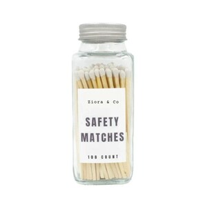 Matches in a Glass Jar, Apothecary Matches, 4" Matchsticks, 100 Count, Long Safety Matches, Glass Bottle, Large Safety Matches, Wedding