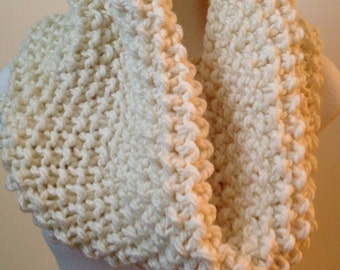 Creme Chunky Cowl - Bulky Cowl Scarf -  Natural Knit Cowl – Off White Cowl Scarf Soft Natural Cowl Creme Cowl Scarf Women's Accessories