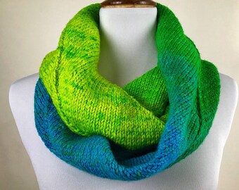 Infinity Scarf, Long Narrow Scarf,  Cowl, Hand Dyed Scarf