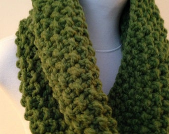 Green Chunky Cowl - Bulky Cowl Scarf -  Grass Knit Cowl – Green Cowl Scarf Grass Green Cowl Green Cowl Scarf Women's Accessories
