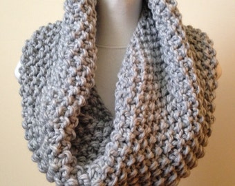 Grey Chunky Cowl - Bulky Cowl Scarf -  Gray Knit Cowl – Light Grey Cowl Gray Scarf Dove Gray Cowl Pewter Cowl Scarf Women's Accessories