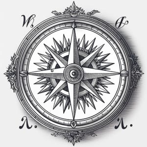 Digital compass symbol treasure map for boys birthday party treasure hunt pirate accessories aged paper print design pirate party ideas gift
