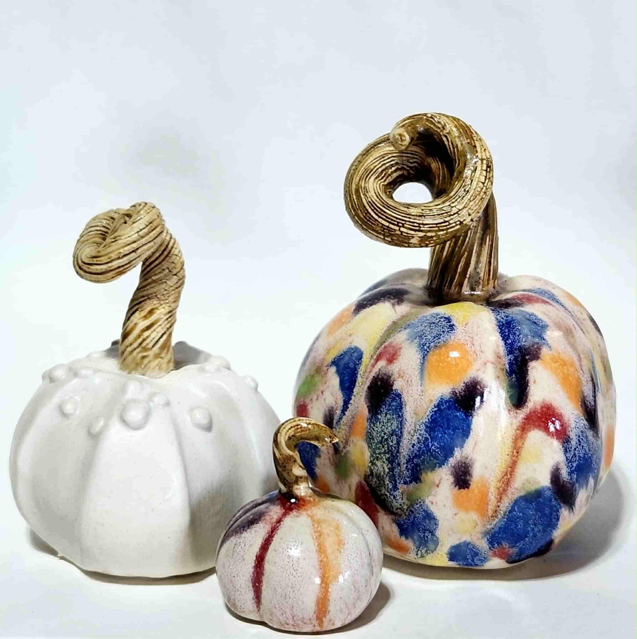 Hand Made Medium Ceramic Pottery Pumpkin Fall Decor Decoration Various ...