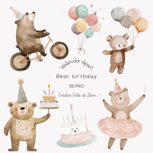 Clipart animaux, décor de pépinière, clipart aquarelle animaux mignon, clipart animaux, clipart ourson, clipart anniversaire, scrapbooking