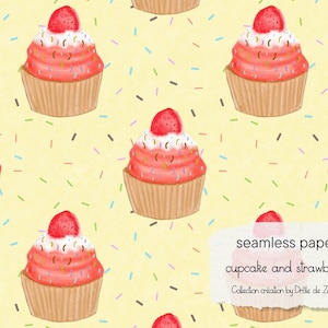 Modèle sans couture, cupcake sans couture, mignon cupcake sans couture, cupcake aquarelle sans couture, fichier sans couture, commercial