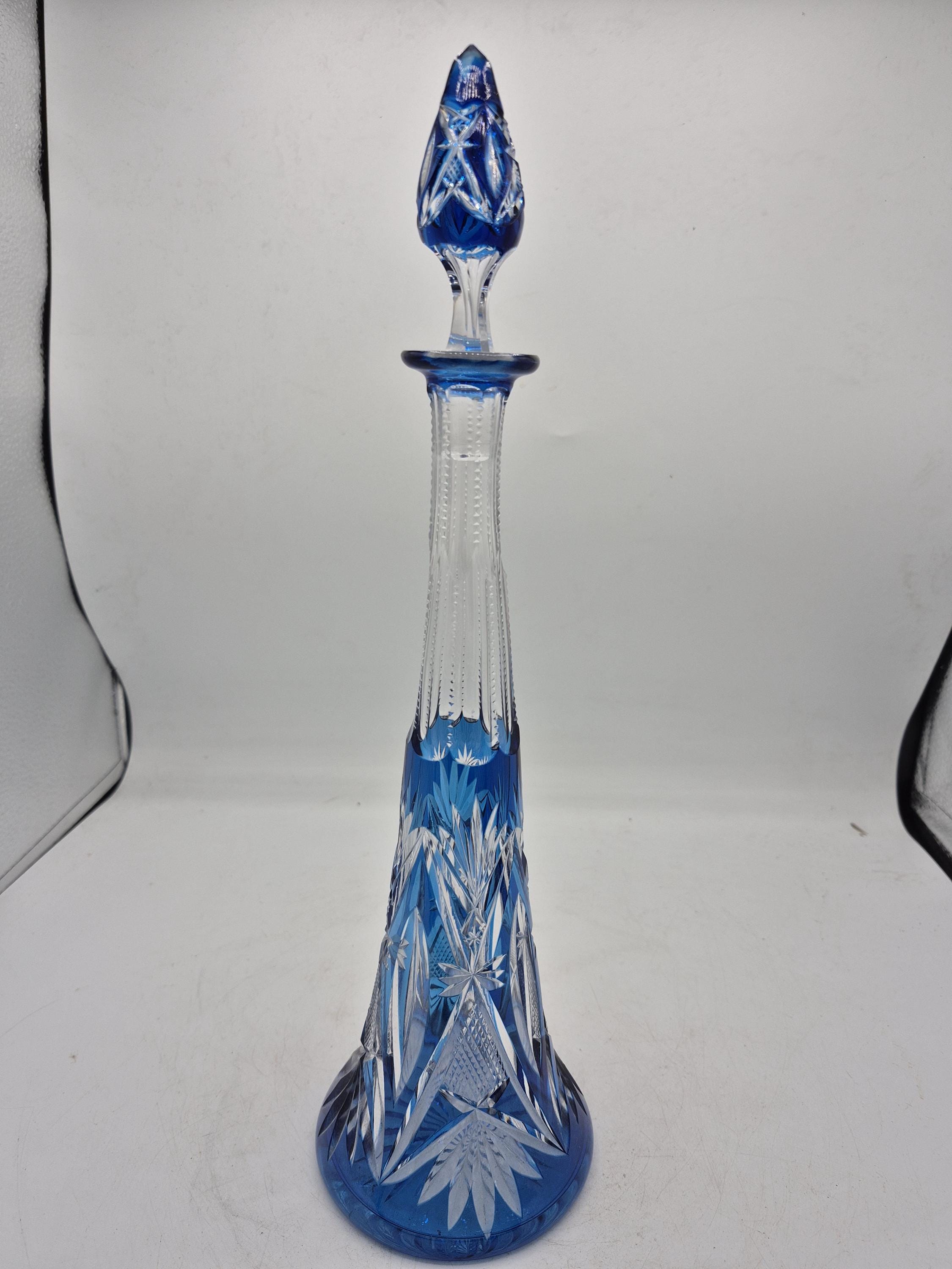 Val St Lambert Blue Vase - Etsy Canada