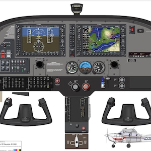 High Quality - Cessna 172 (G1000) -z.B. imz.Cockpit Digital Poster und System Guide