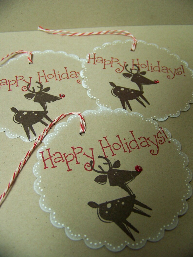 Stampin up Rudolph Christmas tags