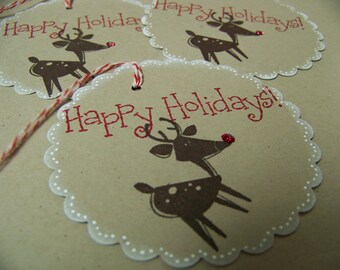 Stampin up Rudolph Christmas tags
