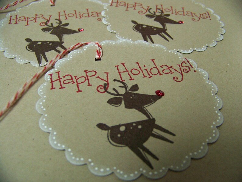 Stampin up Rudolph Christmas tags