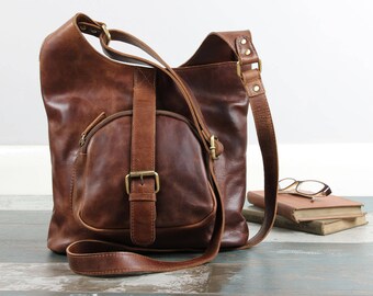 Leather Shoulder Bag /Cross Body Bag /Handbag, Brown