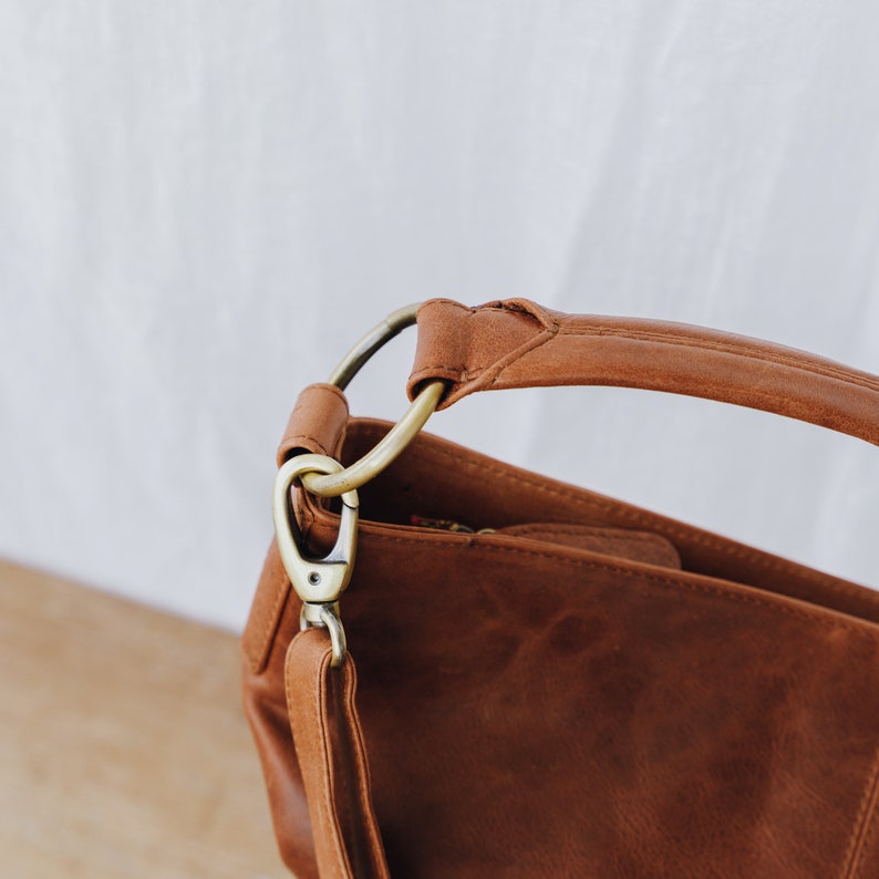 Leather Handbag, Leather Tote, Shoulder Bag, Hobo, Purse, Distressed Brown image 2