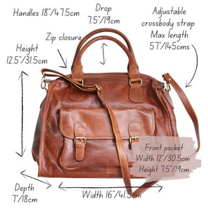 Leather Weekender bag, Genuine Leather Handmade Tan Leather Holdall Travel Bag, Leather Gifts 画像 5
