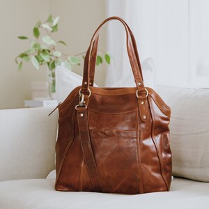 Large Tan Leather Handbag Tote, Leather Shoulder Bag, Leather Bag, Leather Purse, by The Leather Store