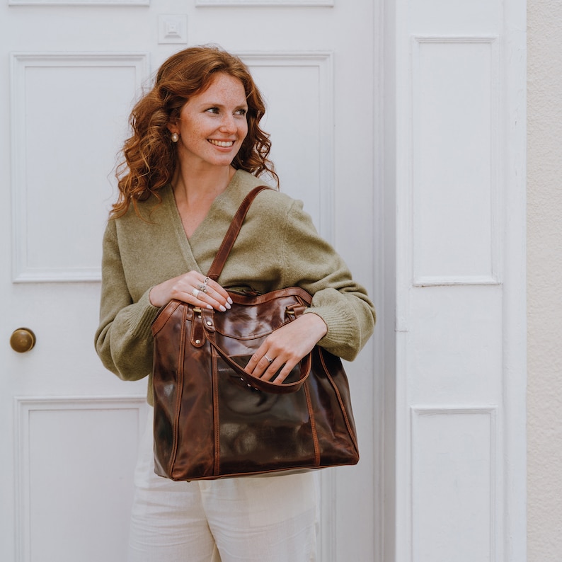 Large Brown Leather Handbag Tote, Leather Shoulder Bag, Leather Bag, Leather Purse, by The Leather Store image 2