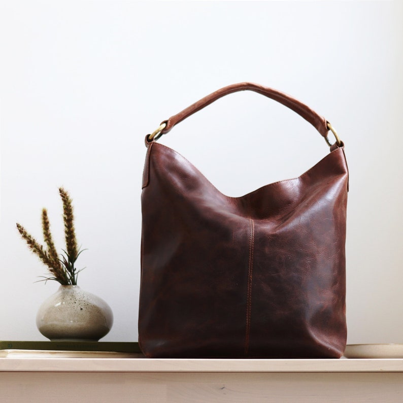 Leather Handbag Leather Tote Shoulder Bag Hobo Purse - Etsy