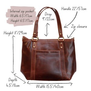 Leather Handbag, Leather Purse, Top Handle Bag, Brown image 5